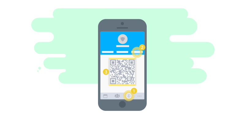 Example of the QR code for connecting family members